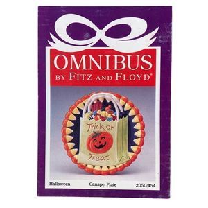 FITZ AND FLOYD OMNIBUS Trick Or Treat Candy Corn Edge Halloween Canapé Plate